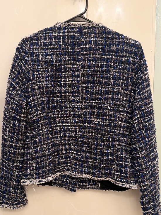 Jealous Tomato Blue/Black/White Tweed Blazer - Picture 6 of 7